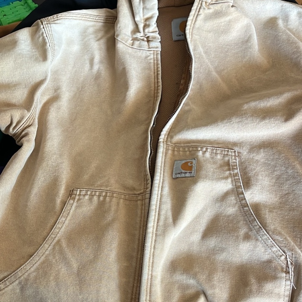 Vintage Carhartt Beige Full-Zip Hoodie